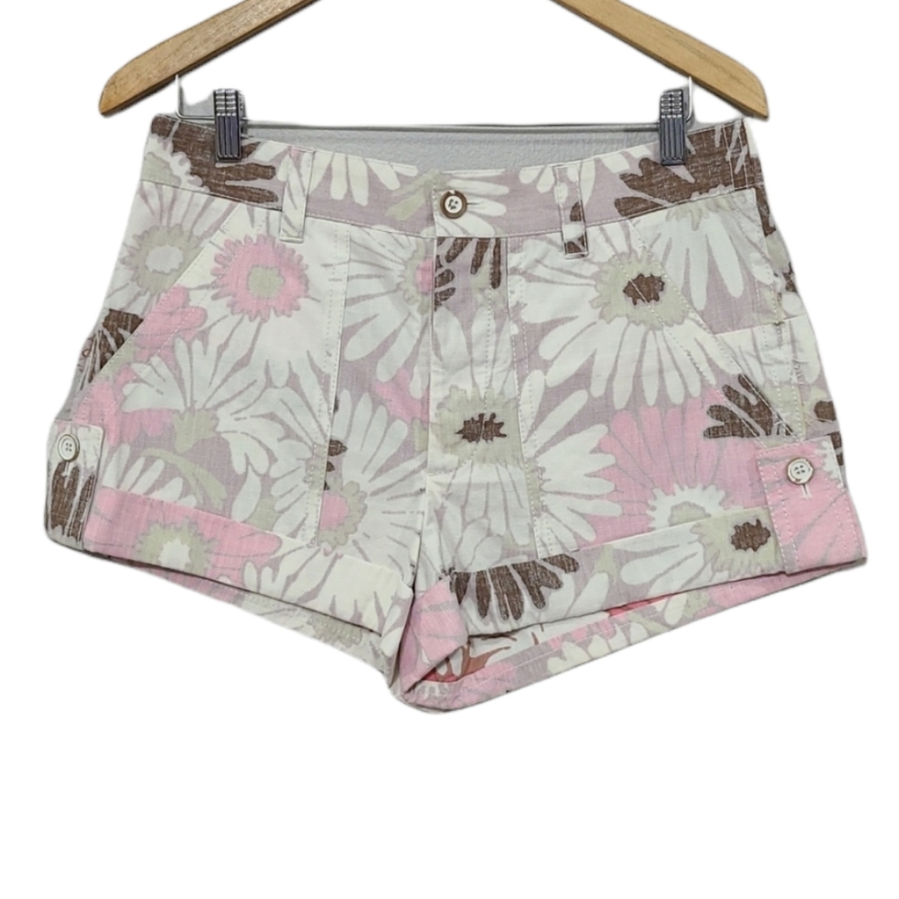 MARC JACOBS WOMEN'S SHORT FLORAL COLOR PINK/ BROWN & WHITE SIZE 8